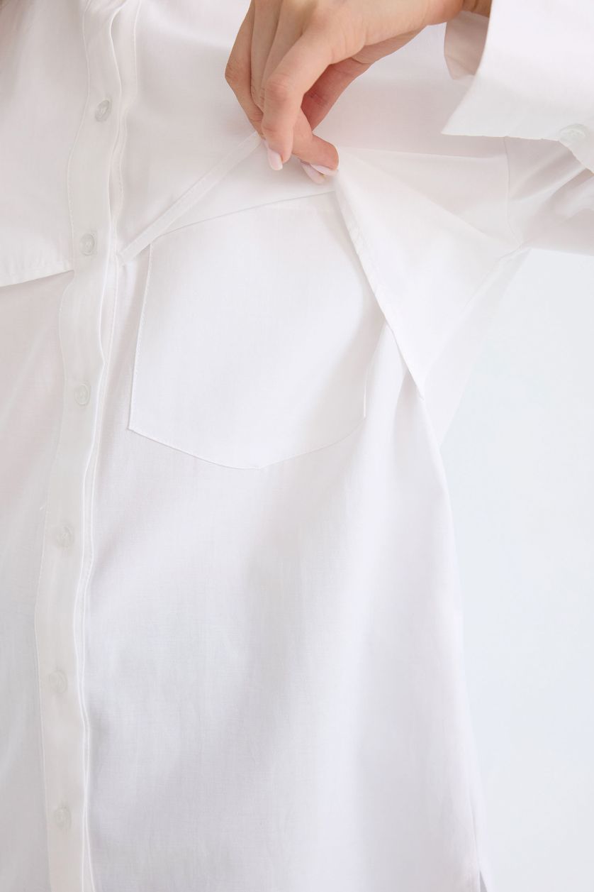 WOMAN White Relax Fit Poplin Basic Shirt Tunic