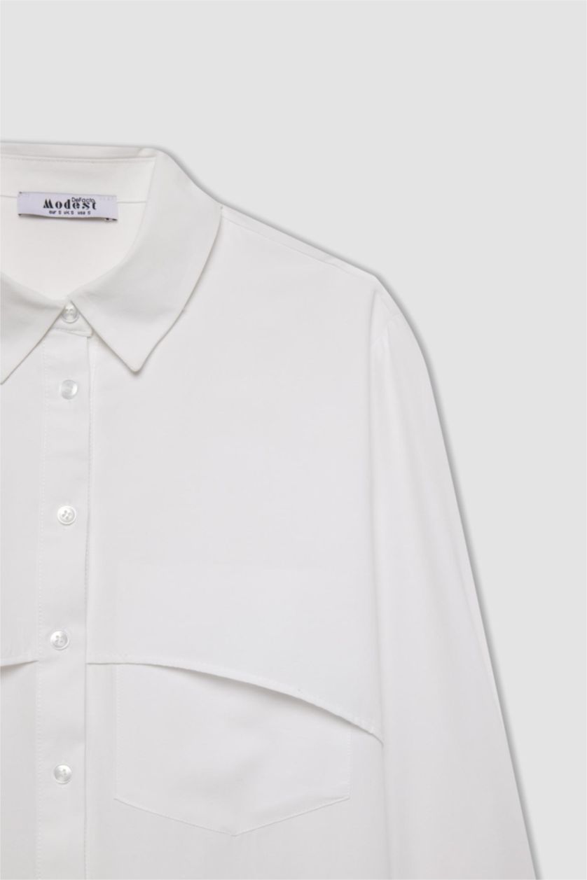 WOMAN White Relax Fit Poplin Basic Shirt Tunic