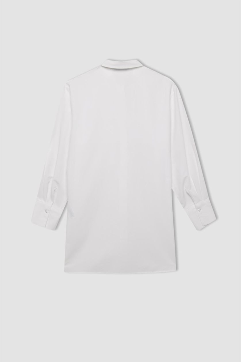 WOMAN White Relax Fit Poplin Basic Shirt Tunic