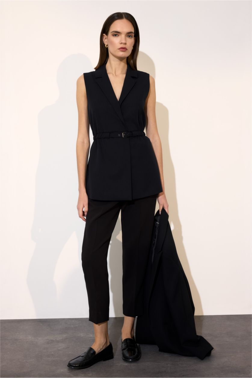 WOMAN Black Slim Fit Jacket Collar