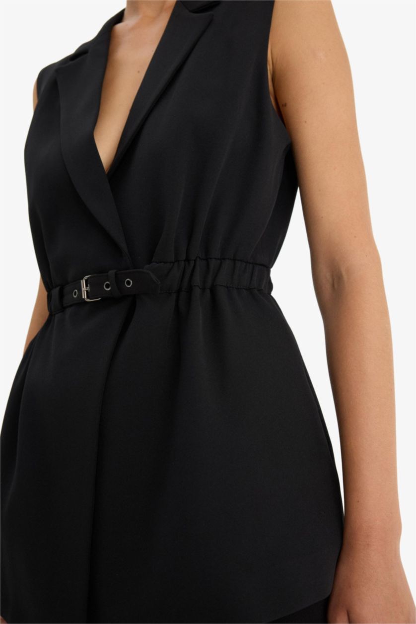 WOMAN Black Slim Fit Jacket Collar