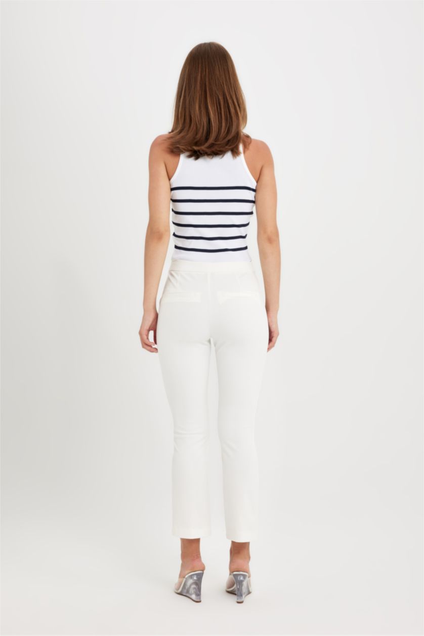 WOMAN White Flare Fit High Waist Trousers
