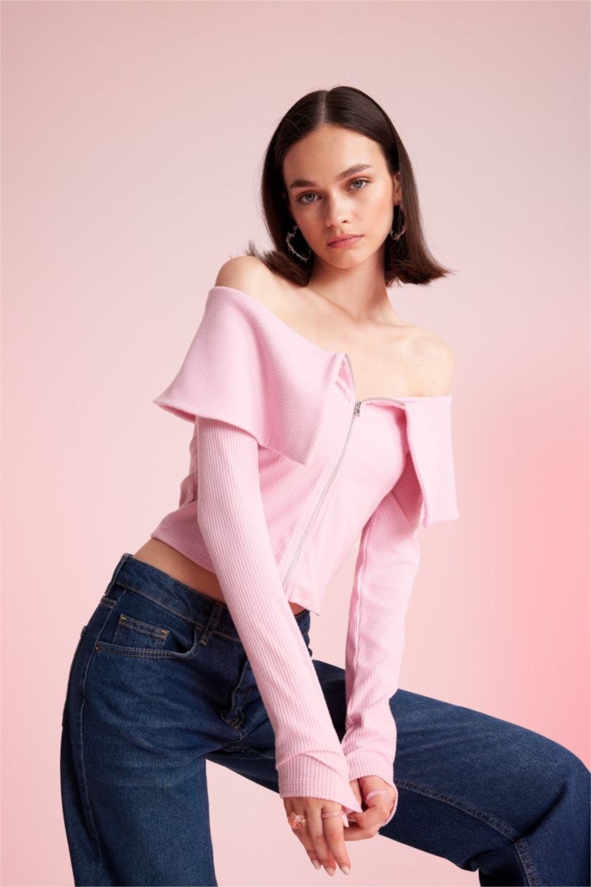 نساء زهري فاتح Slim Fit Camisole Cardigan