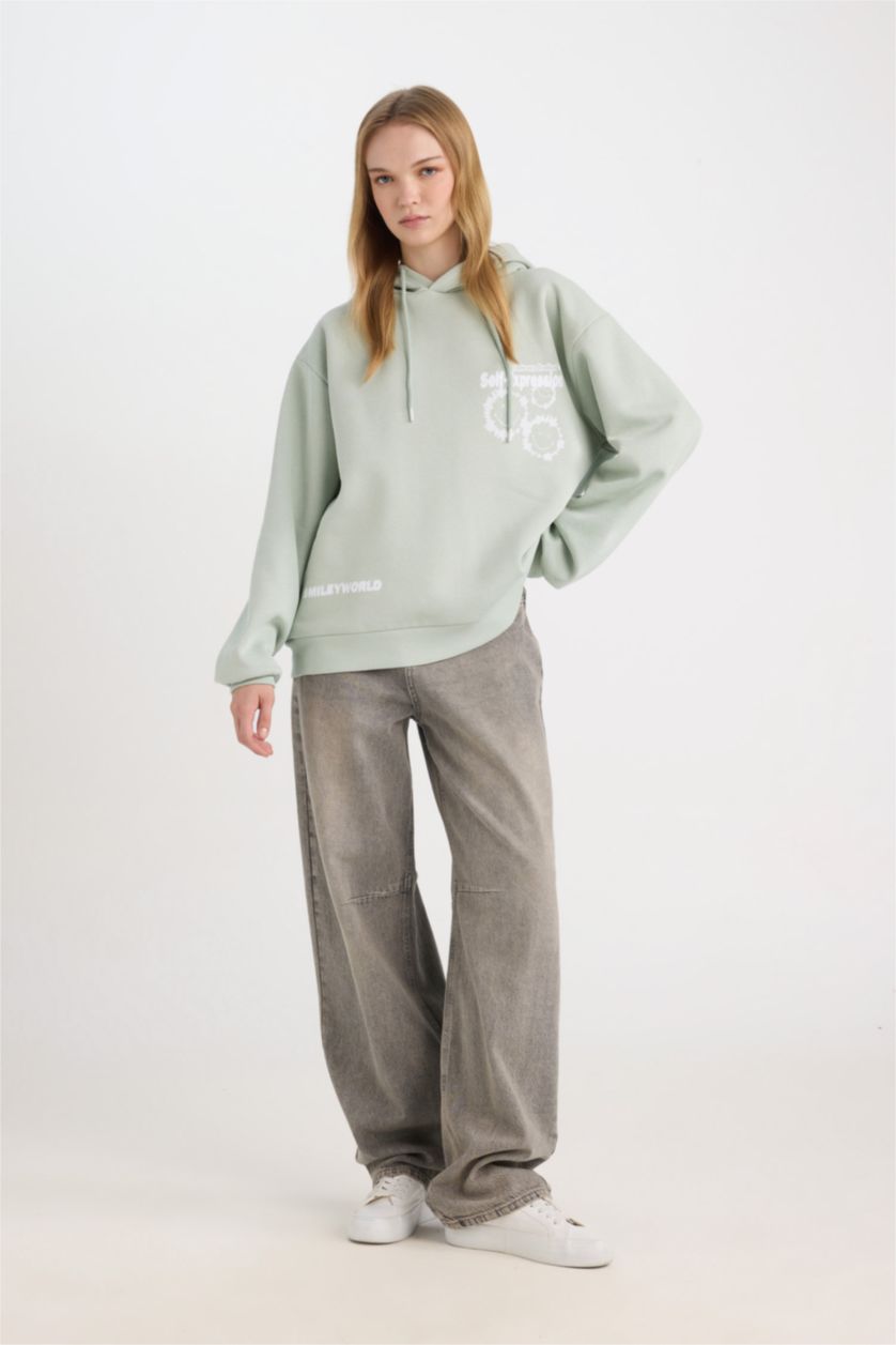 Әйелдерге Жалбыз Coool SmileyWorld үлкен пішім үлкен бас киімді Свитер