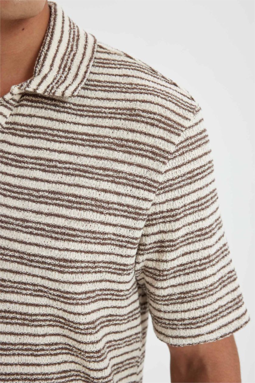 رجال بني تيشيرت بولو نص ردن تريكو قصة عادية