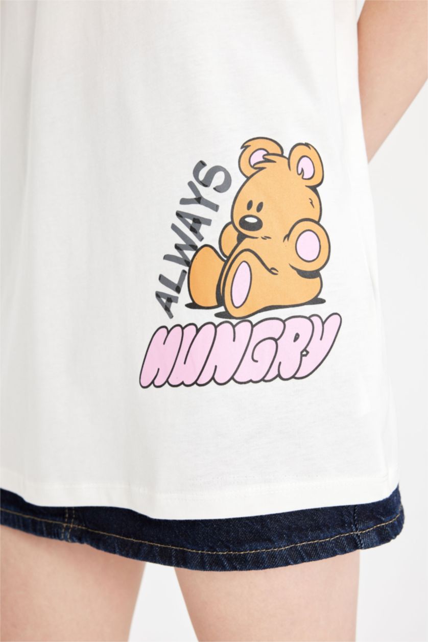 WOMAN White Garfield Oversize Crew Neck Back Printed T-Shirt