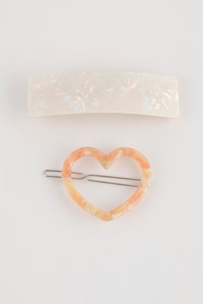 WOMAN MIXED 2 Piece Heart Detail Clips