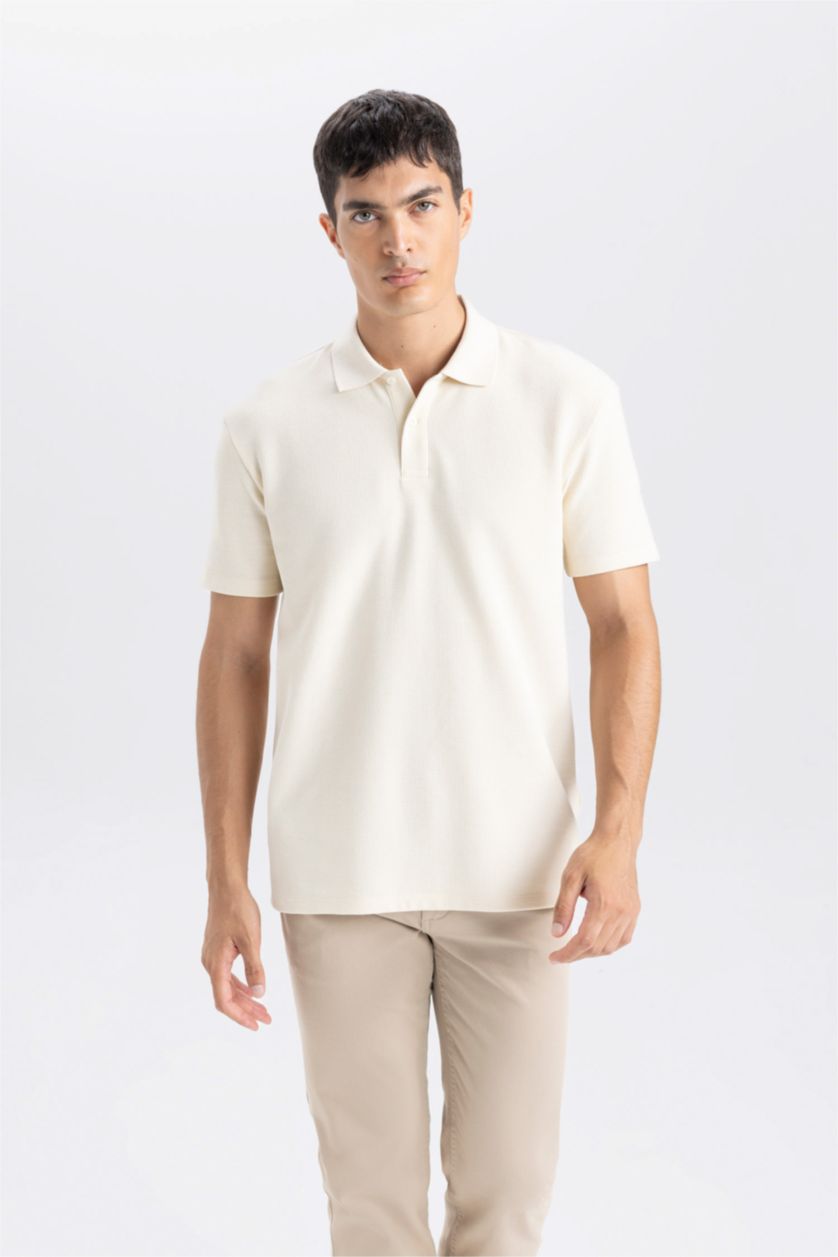 رجالي حجري فاتح New Regular Fit Short Sleeve Polo T-Shirt