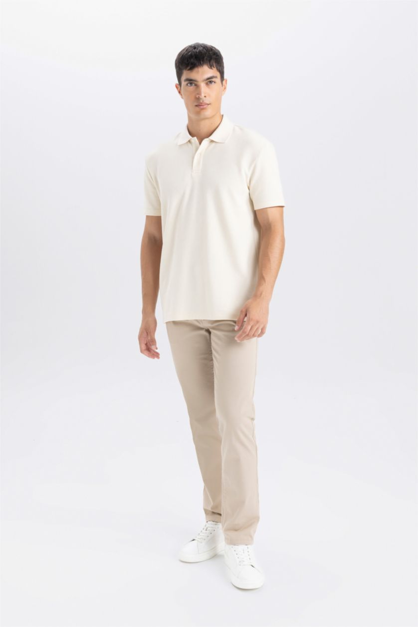 رجالي حجري فاتح New Regular Fit Short Sleeve Polo T-Shirt