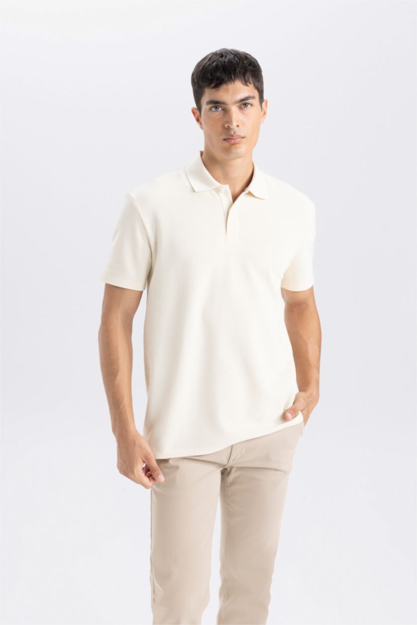 رجالي حجري فاتح New Regular Fit Short Sleeve Polo T-Shirt