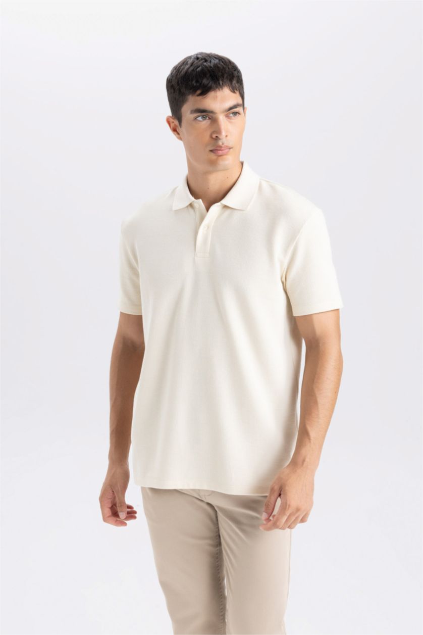 رجالي حجري فاتح New Regular Fit Short Sleeve Polo T-Shirt