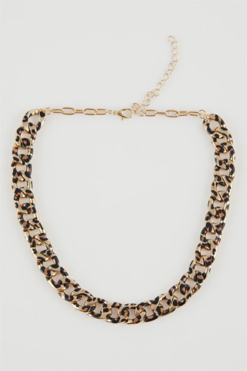 WOMAN Altın Woman Leopard Patterned Necklace