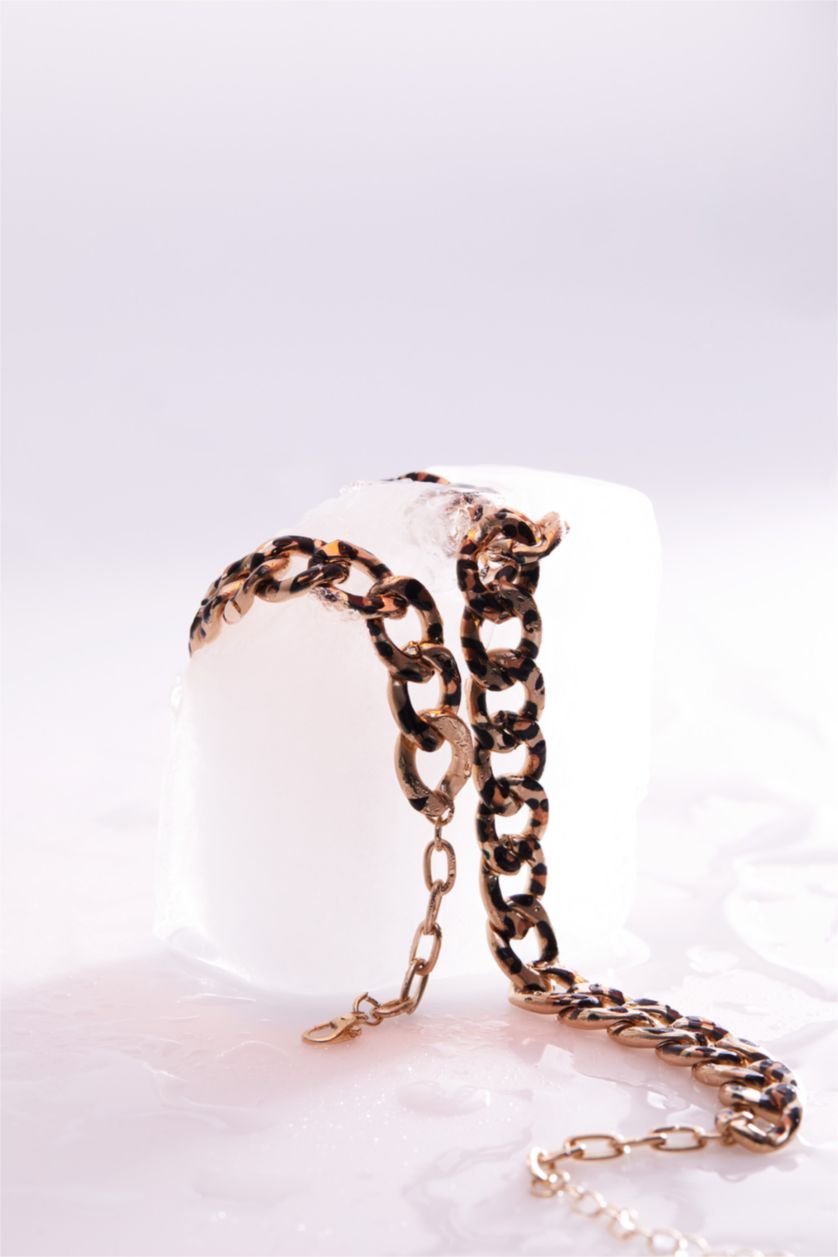 WOMAN Altın Woman Leopard Patterned Necklace