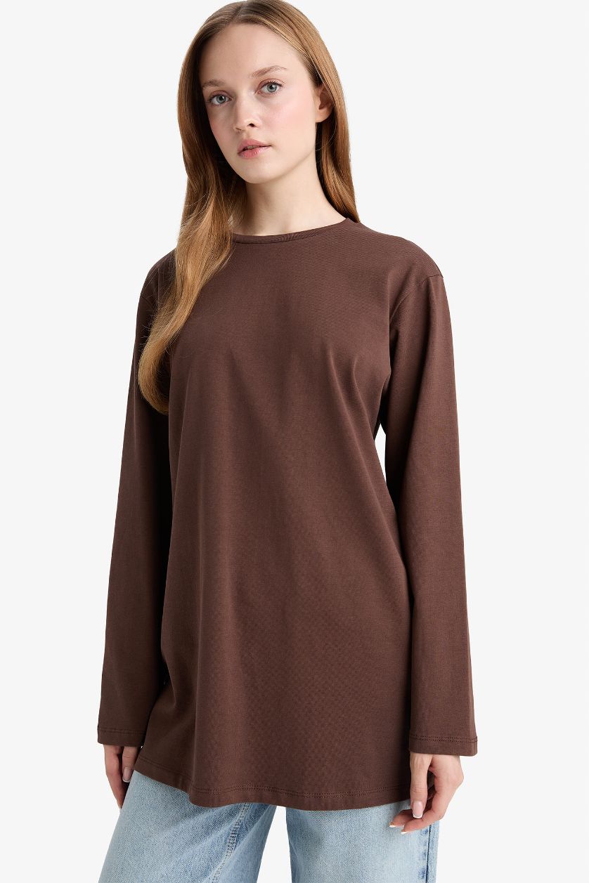 حريمي بني تونيك كم طويل قصة عادية بني