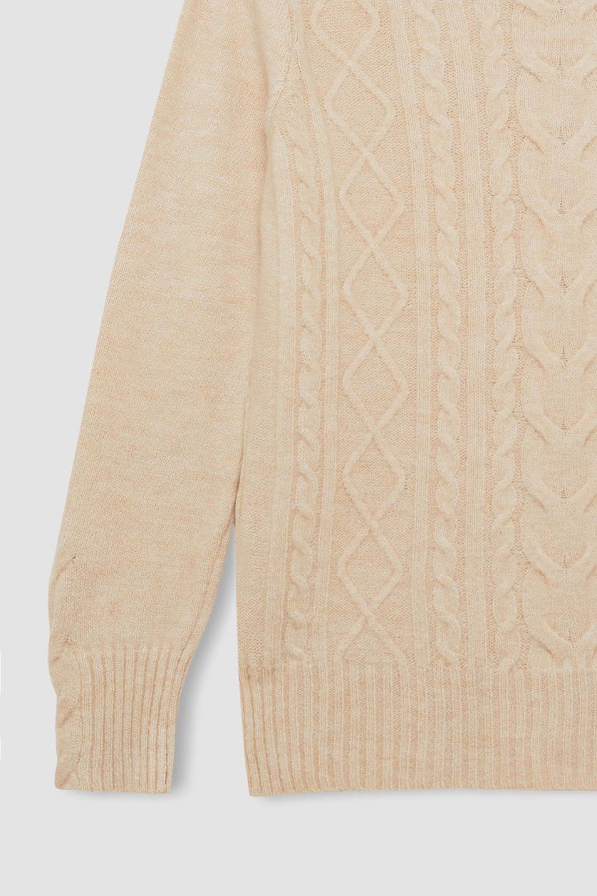 Женщины Слоновая кость Свитер стандартного кроя с круглым вырезом для женщин