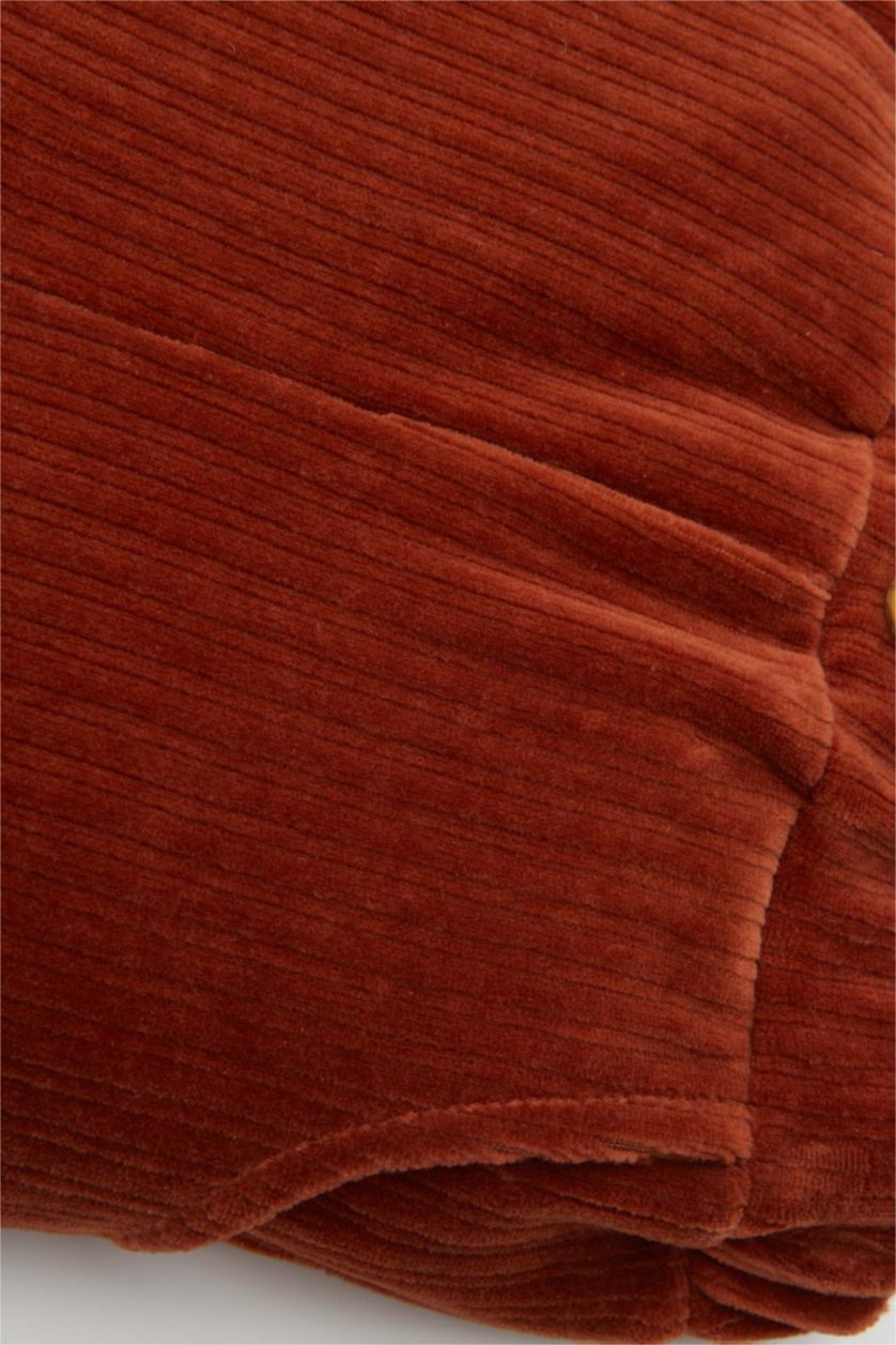 BABY GIRL Light Bordeaux Baby Girl Regular Fit Elastic Waist Corduroy Trousers