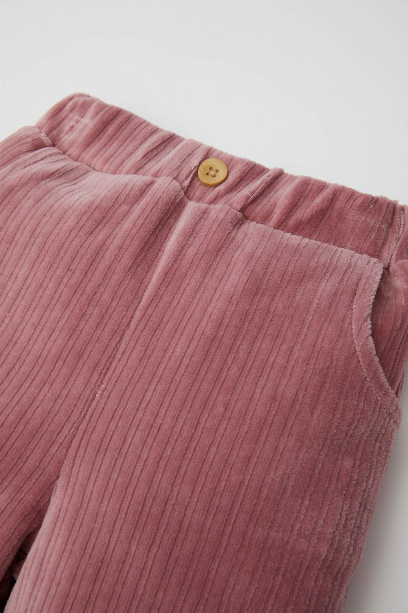 BÉBÉ FILLE Bordeaux Pantalon à coupe régulière et taille élastique pour bébé Fille