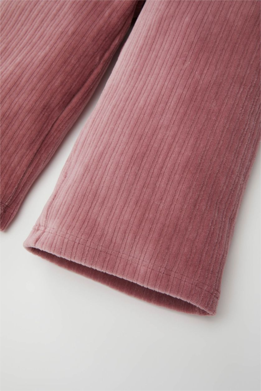 BÉBÉ FILLE Bordeaux Pantalon à coupe régulière et taille élastique pour bébé Fille