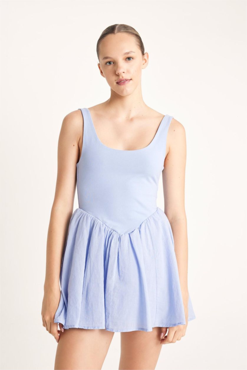 Woman Lilac Strappy Mini Dress