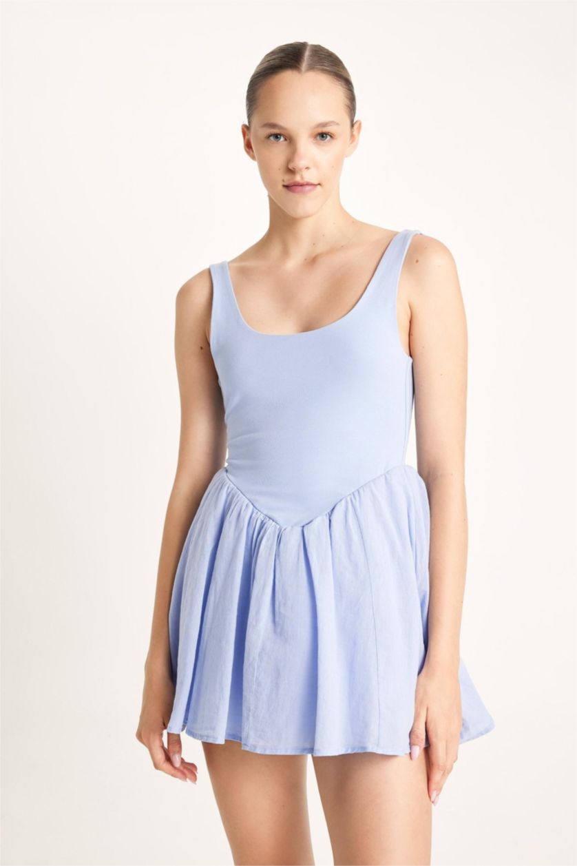 Woman Lilac Strappy Mini Dress