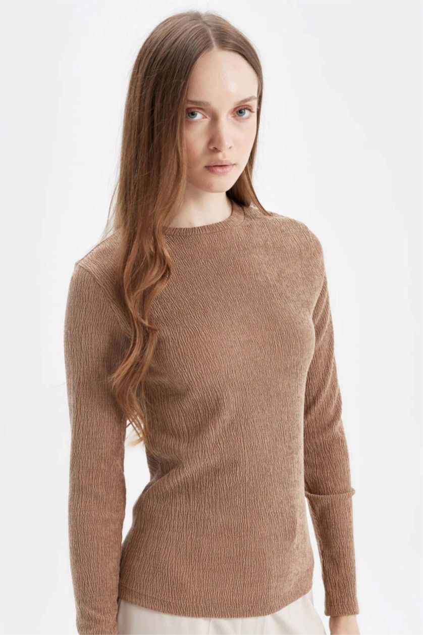 WOMAN Brown Long Sleeve T-Shirt Tunic