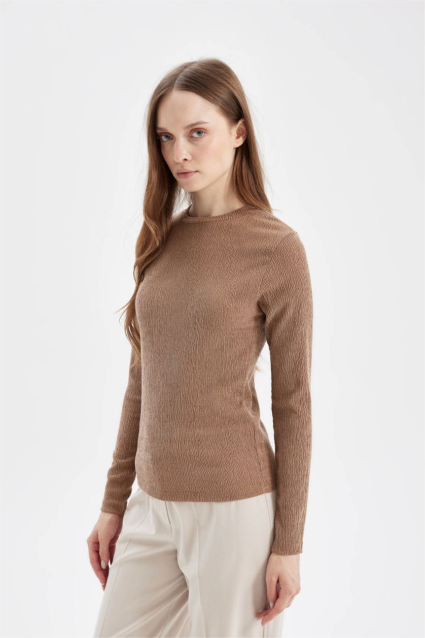 WOMAN Brown Long Sleeve T-Shirt Tunic