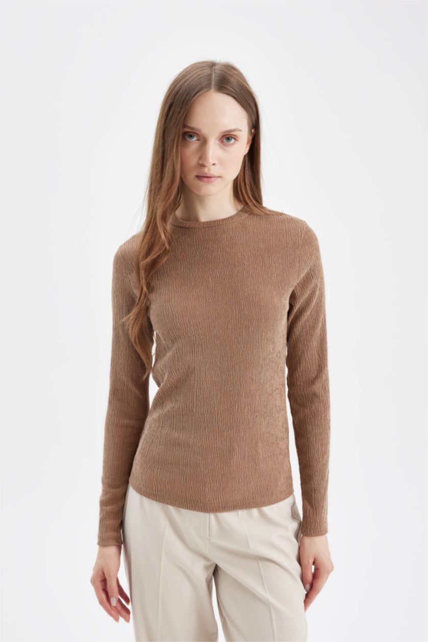 WOMAN Brown Long Sleeve T-Shirt Tunic