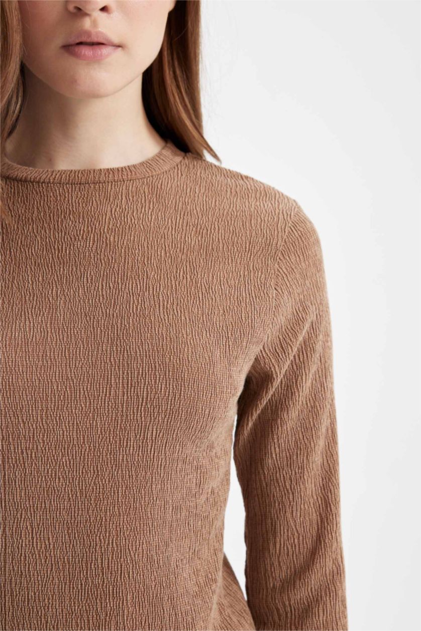 WOMAN Brown Long Sleeve T-Shirt Tunic