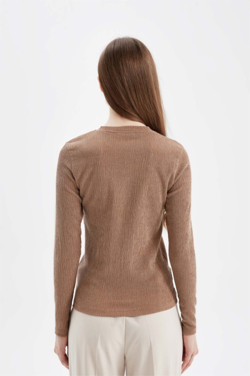 WOMAN Brown Long Sleeve T-Shirt Tunic