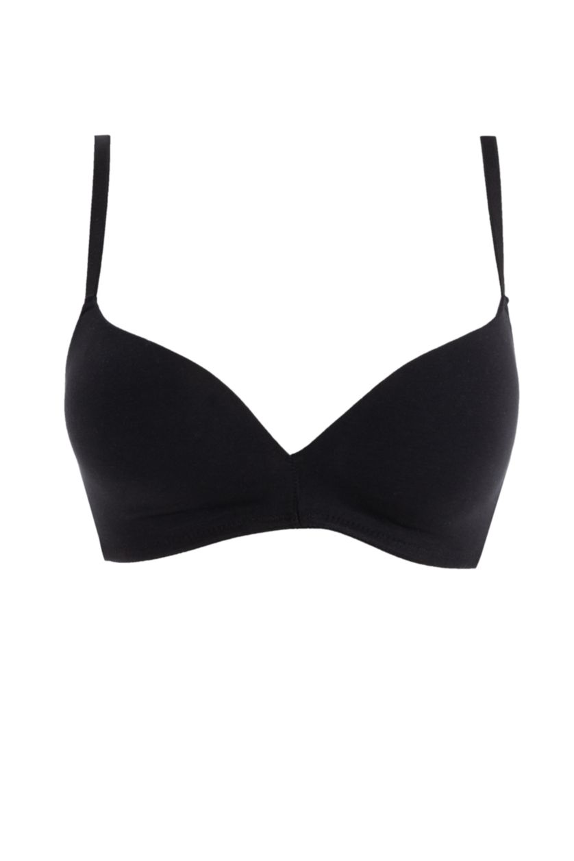 FEMME Noir Soutien gorge Coton Sans Rembourrage