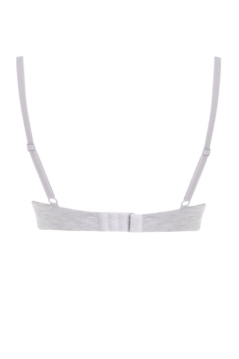 WOMAN Grey Melange Padded Cotton Bra