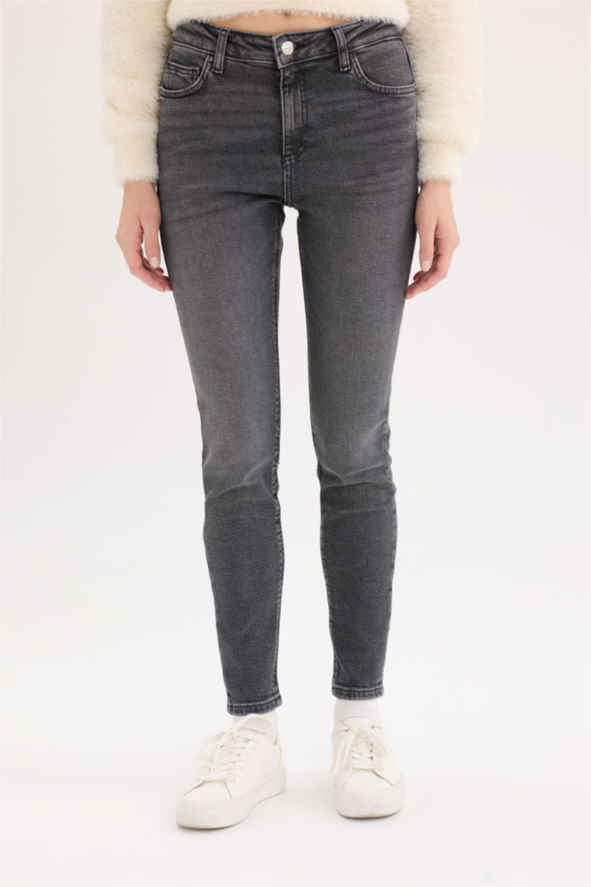 FEMME Anthracite Taille haute Coupe Skinny
