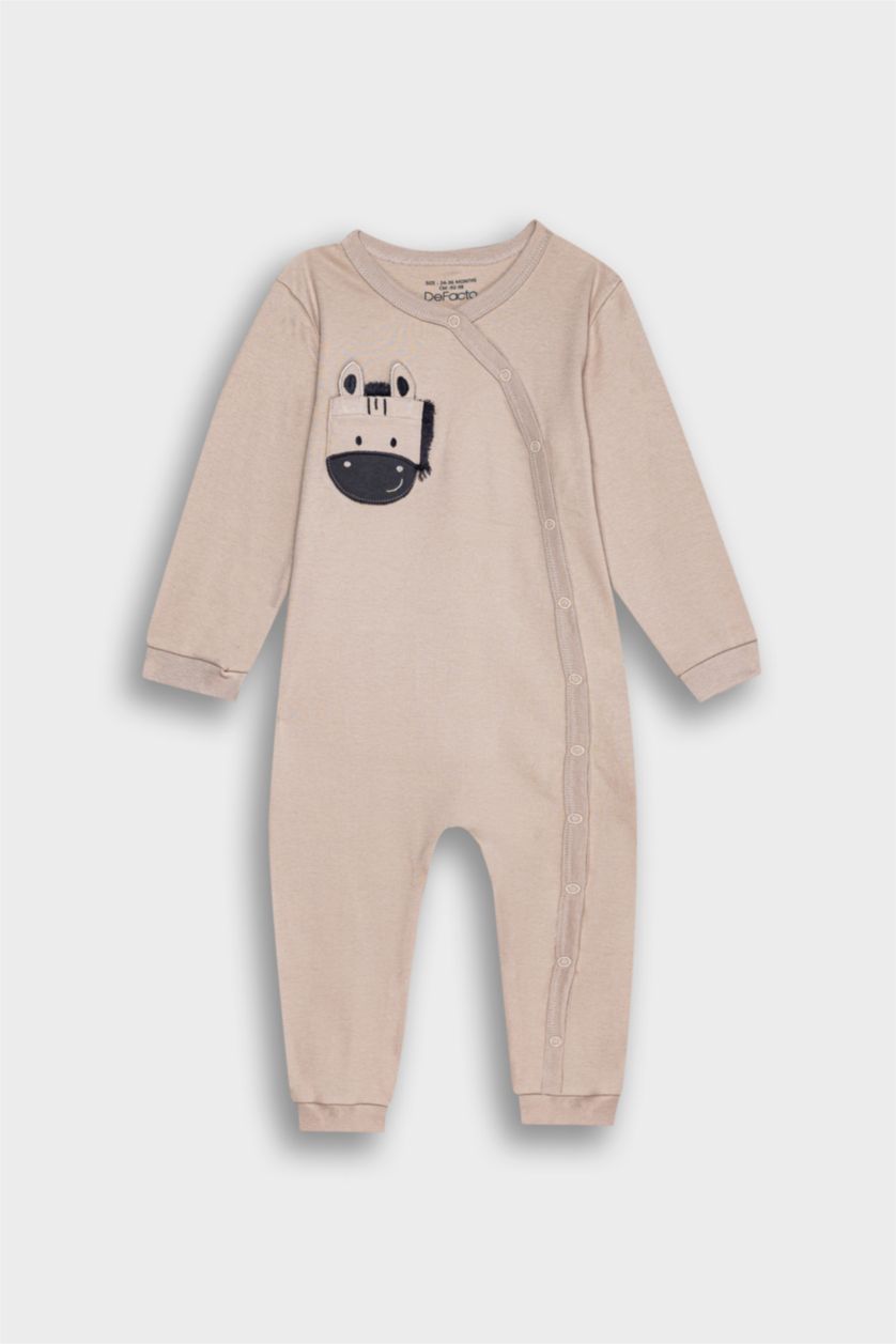 BABY GIRL Beige Baby Boy Newborn Striped 2 Piece Jumpsuit