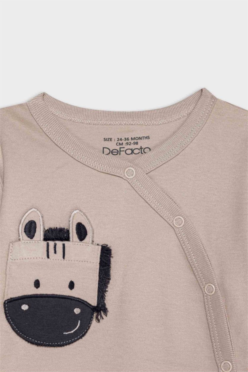 BABY GIRL Beige Baby Boy Newborn Striped 2 Piece Jumpsuit