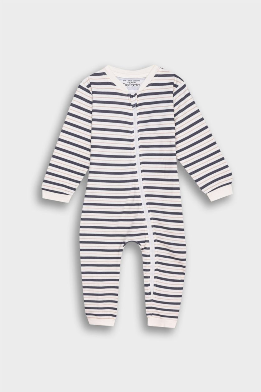 BABY GIRL Beige Baby Boy Newborn Striped 2 Piece Jumpsuit