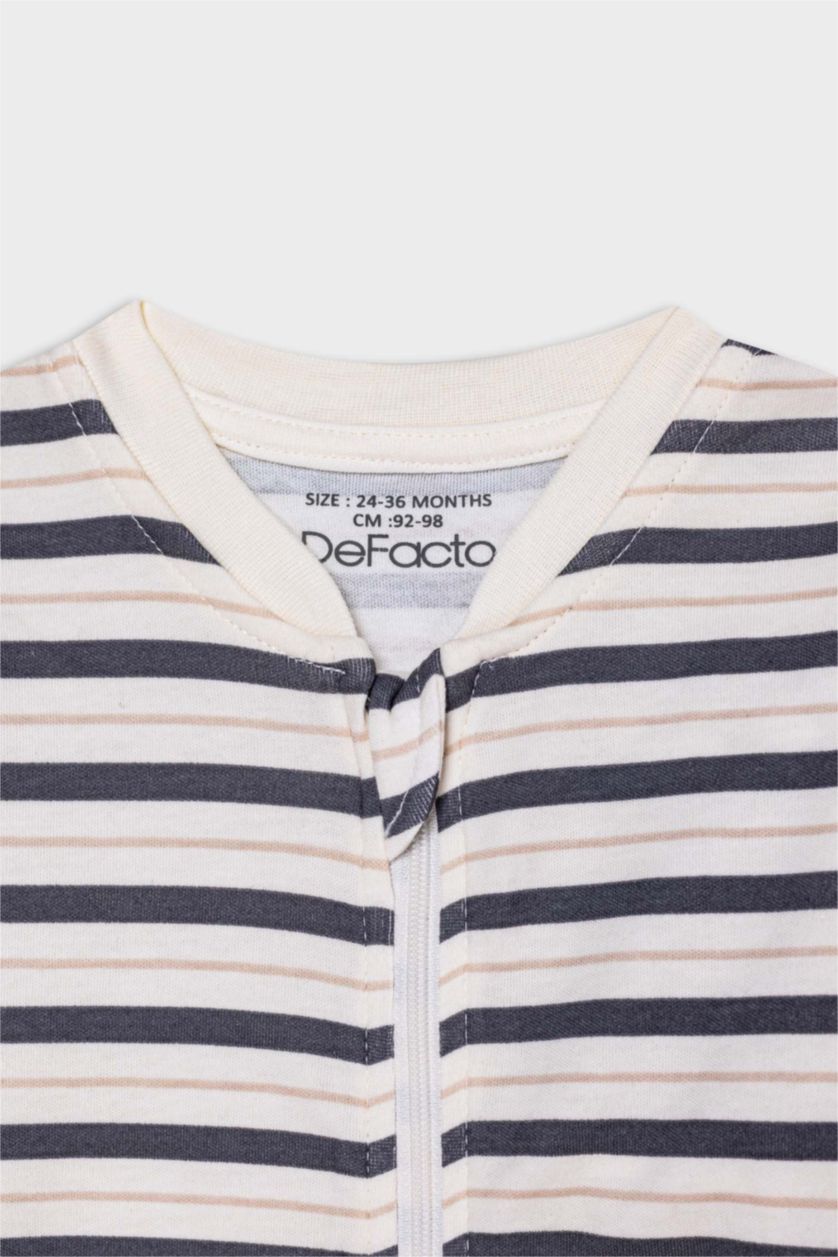 BABY GIRL Beige Baby Boy Newborn Striped 2 Piece Jumpsuit