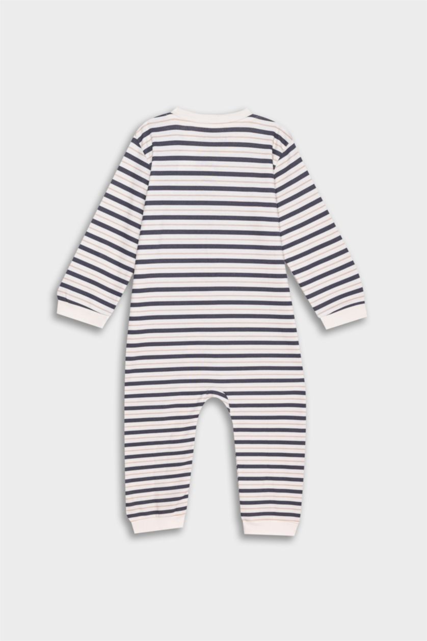 BABY GIRL Beige Baby Boy Newborn Striped 2 Piece Jumpsuit