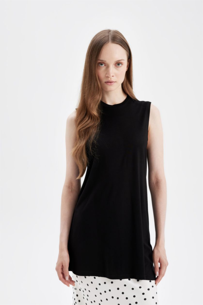 نساء أسود تونيك كت نص كم قصة عادية