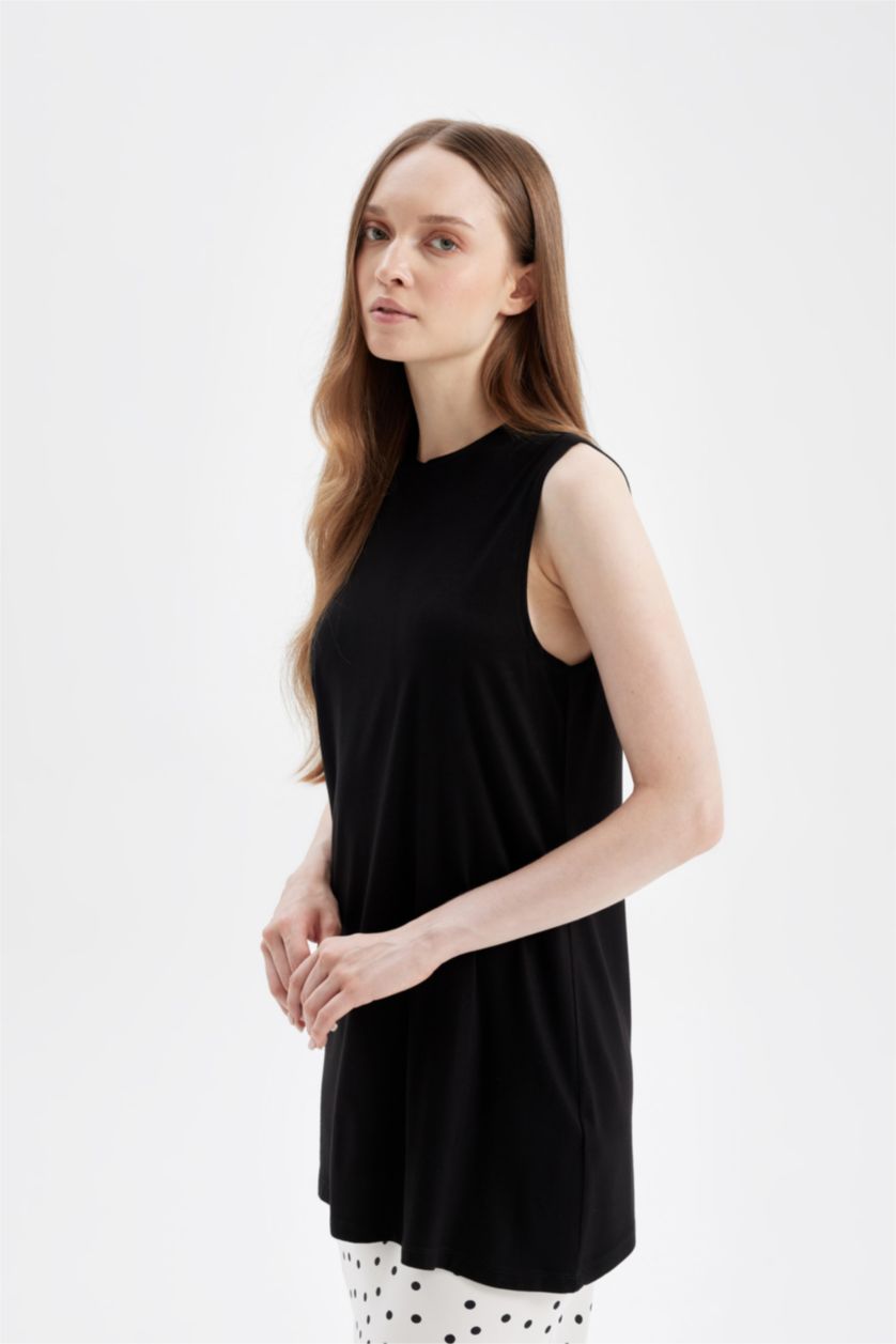 نساء أسود تونيك كت نص كم قصة عادية