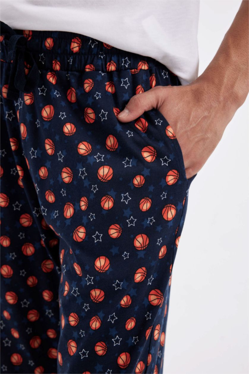 HOMME Marin Pantalon de Pyjama à Motifs avec Poches coupe régulière