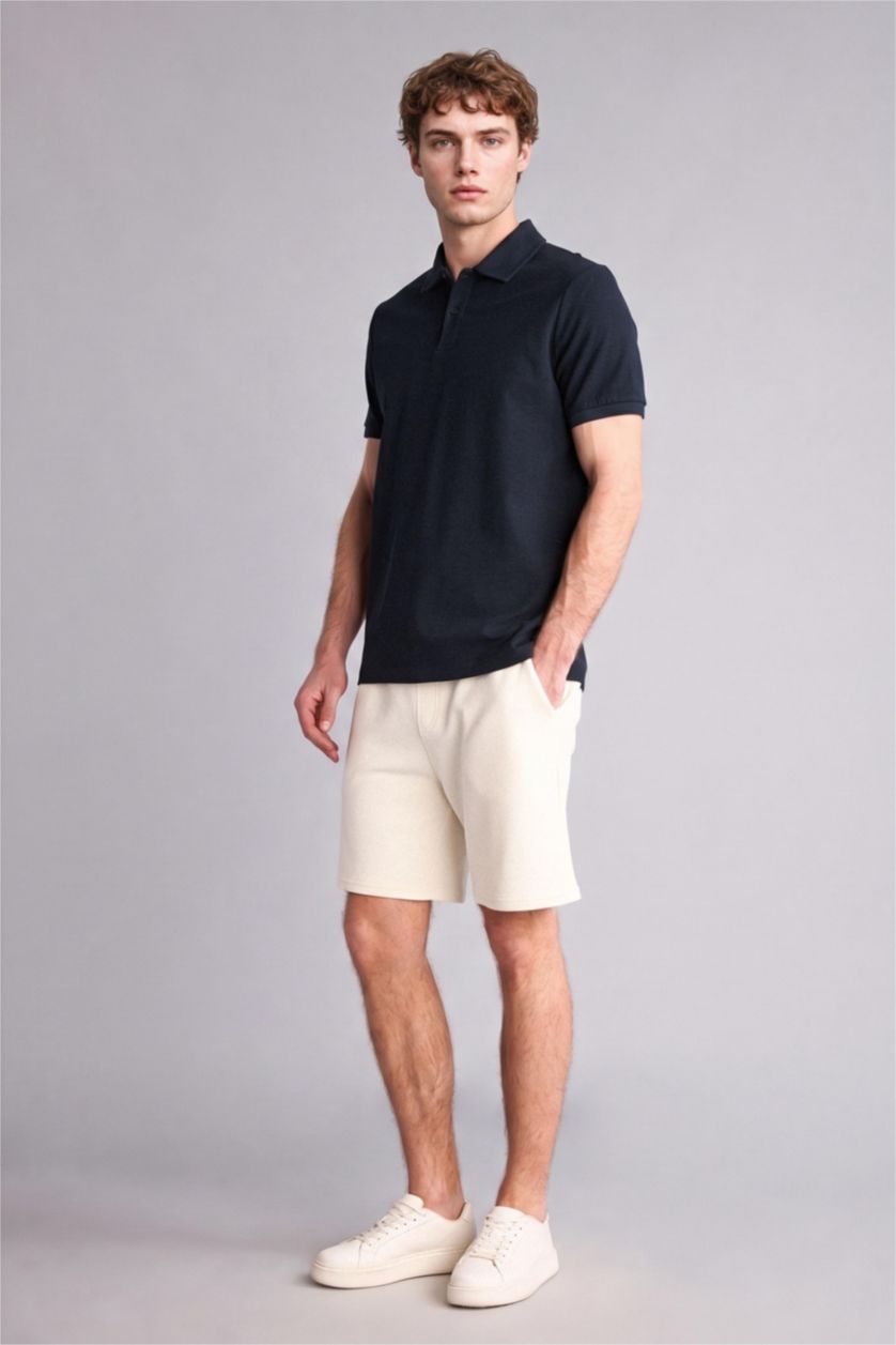 Erkek Ekru Regular Fit Şort