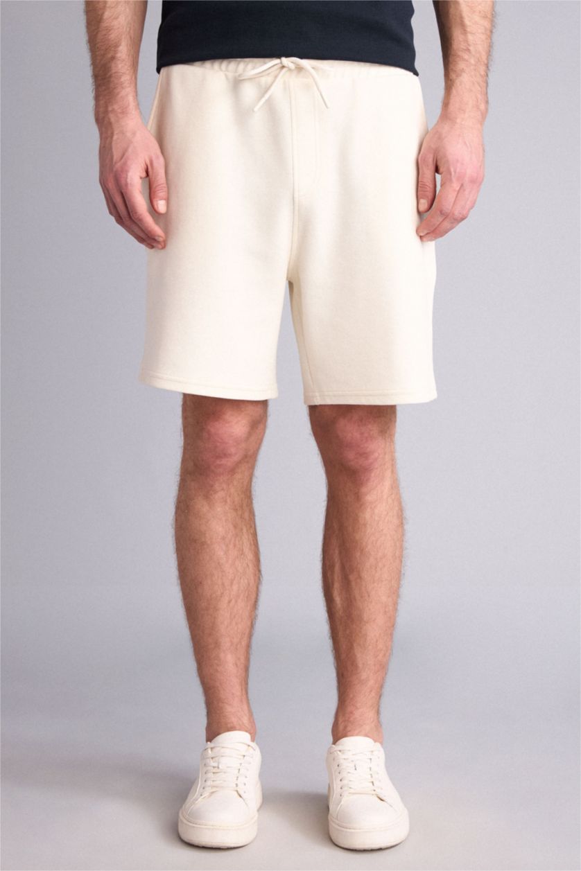 Erkek Ekru Regular Fit Şort