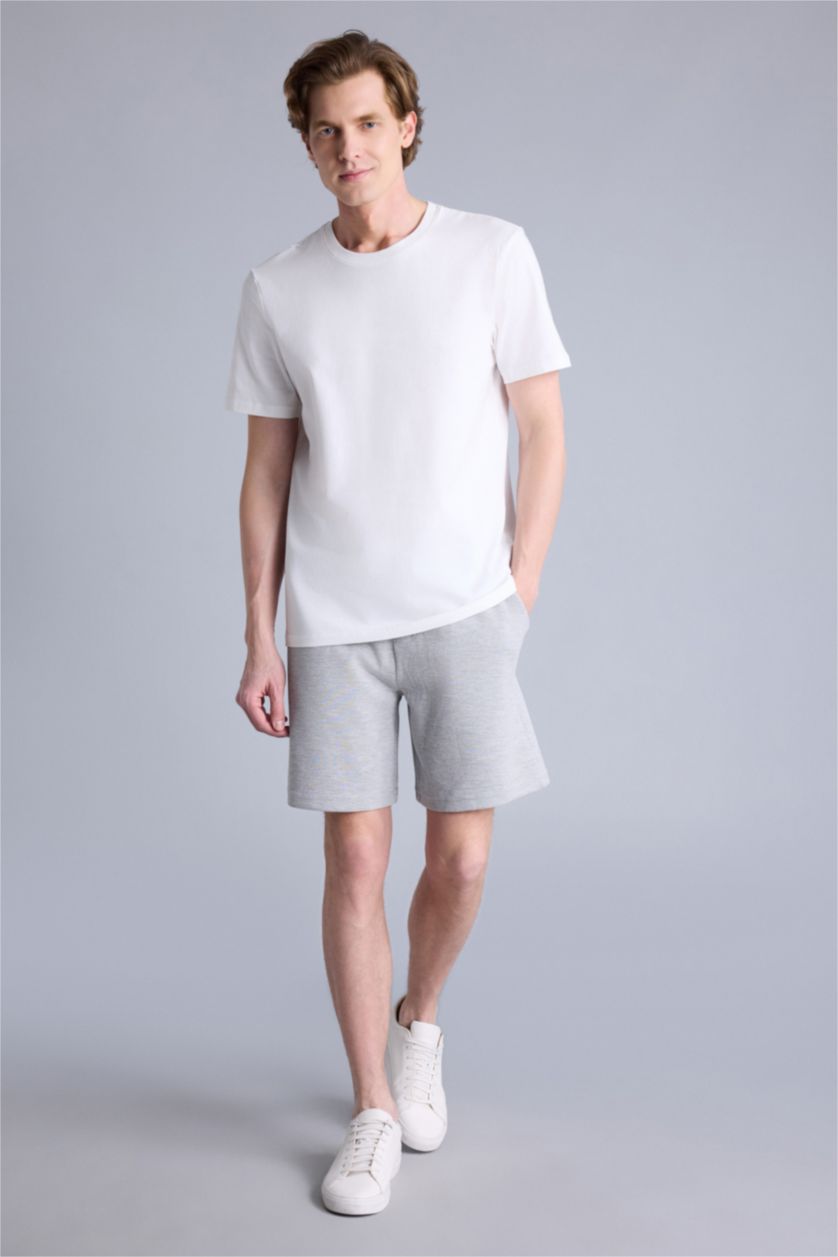 Erkek Gri Melanj Regular Fıt Şort