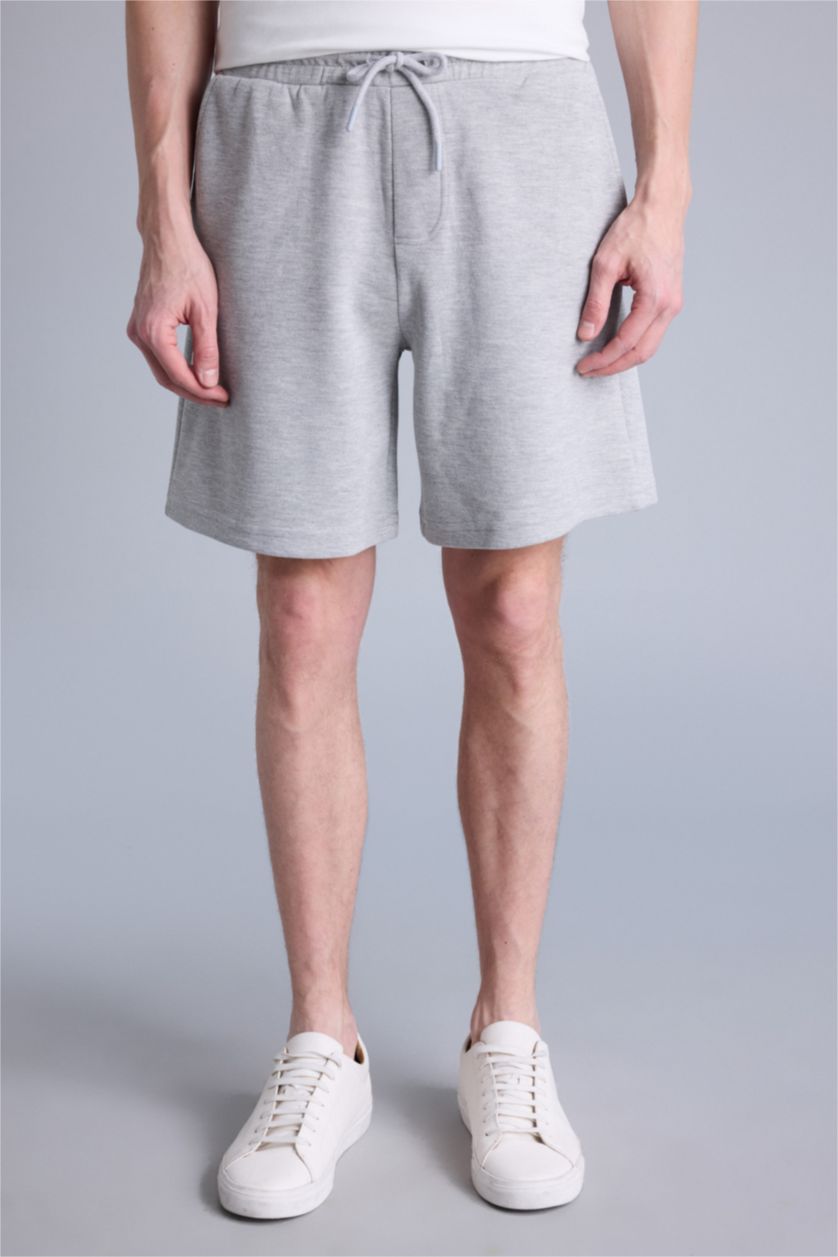 Erkek Gri Melanj Regular Fıt Şort