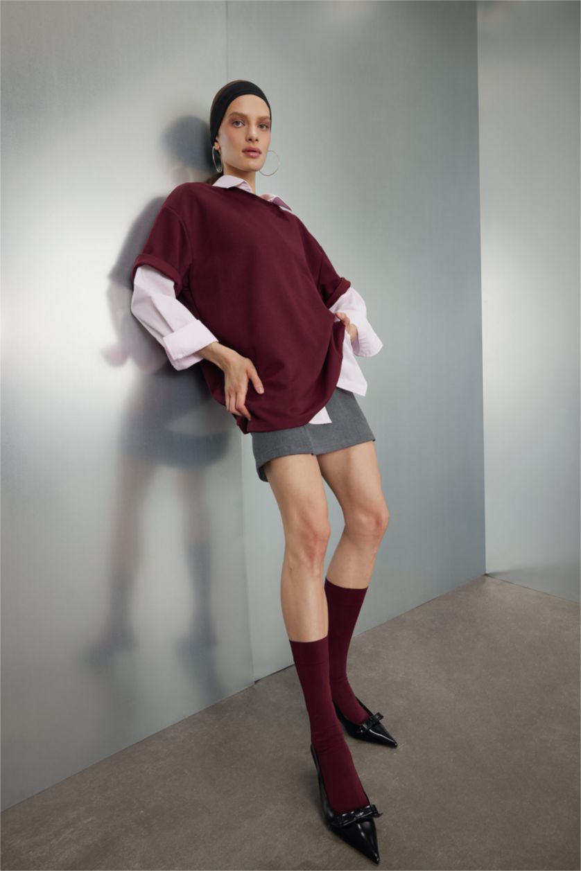 FEMME Anthracite Mini Jupe à Taille haute avec doublure en coton