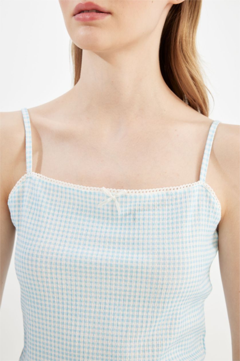 WOMAN Aqua Fitted Printed Tank Top