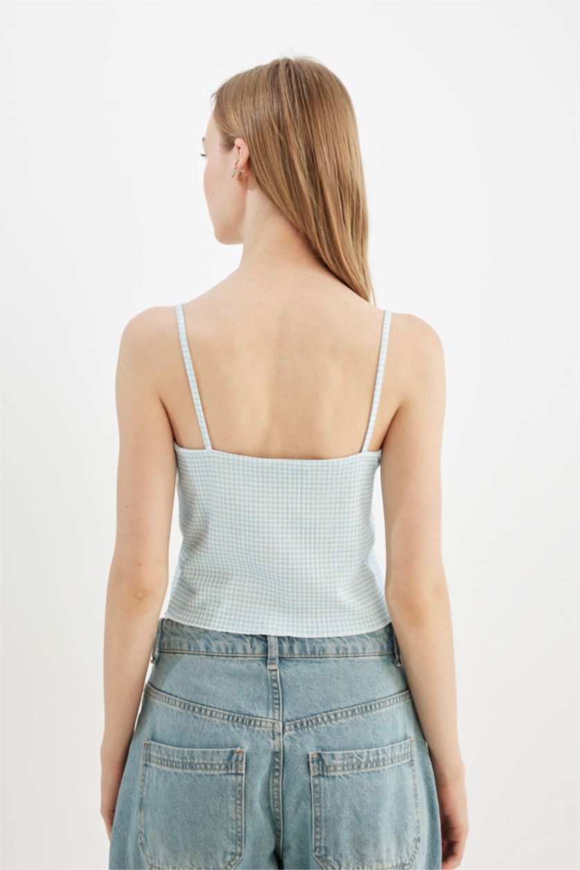 WOMAN Aqua Fitted Printed Tank Top