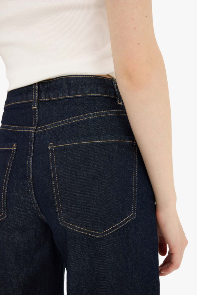 Women Blue Black High Waist Trousers
