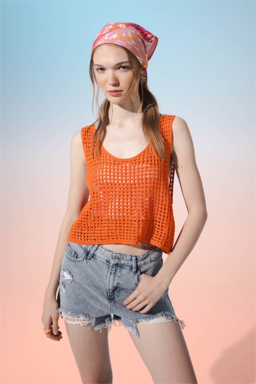 WOMAN Orange V-Neck