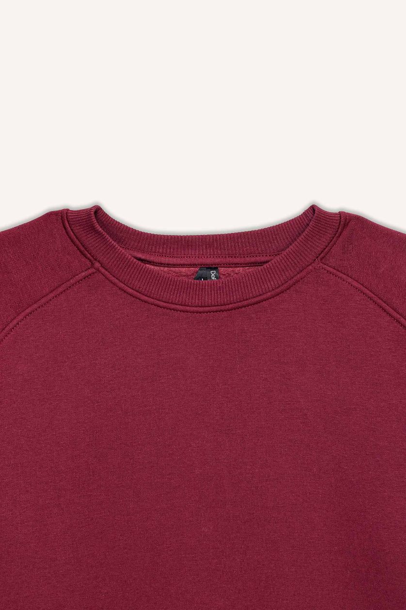 حريمي خمري سويت شيرت بيزك اوفر سايز تقيل